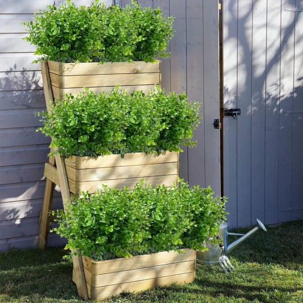 Nettenevime 6lı Set Yapay Çiçek Şimşir Demet Garnitür Yeşil Aradal Dekoratif Yapay Bitki - 2