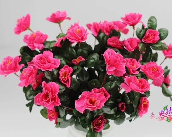 Nettenevime Yapay Çiçek Fuşya Pembe  Açelya Demeti 7 Dallı 33*20cm - Resim 7