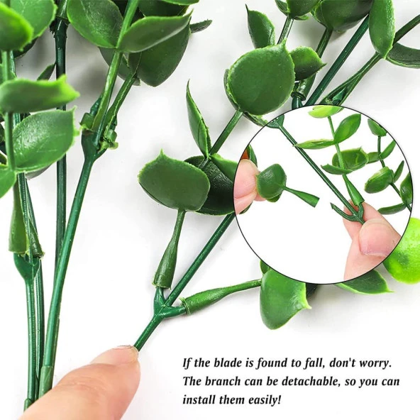 Nettenevime 6lı Set Yapay Çiçek Şimşir Demet Garnitür Yeşil Aradal Dekoratif Yapay Bitki - 6