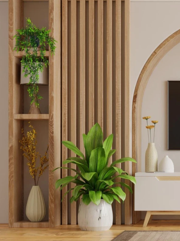 Nettenevime Yapay Çiçek Siyah Saksıda Sarkan ty60 Yeşil Bitki Yapay Sarmaşık 60cm - Resim 2