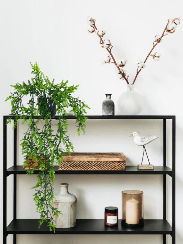 Nettenevime Yapay Çiçek Siyah Saksıda Sarkan ty60 Yeşil Bitki Yapay Sarmaşık 60cm - Resim 3