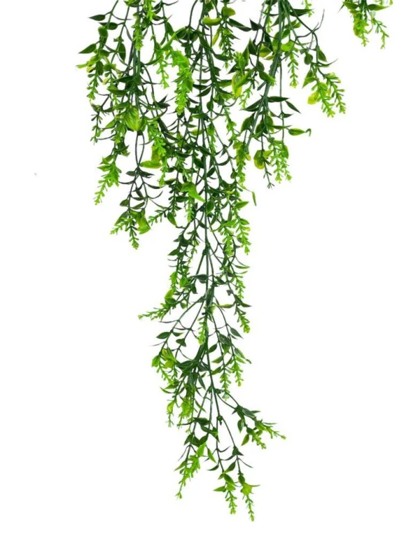 Nettenevime Yapay Çiçek Siyah Saksıda Sarkan ty60 Yeşil Beyaz Bitki Yapay Sarmaşık 60cm - 5
