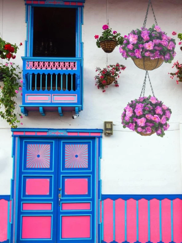 Nettenevime Yapay Çiçek Sarkaç Askılı Makreme Sepette Açelya Lila Çiçek Sepeti - Resim 2