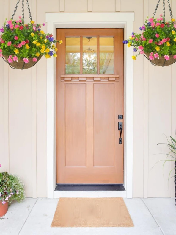 Nettenevime Yapay Çiçek Sarkaç Askılı Makreme Sepette Mineli Şimşir Karışık Renkli Çiçek Sepeti - Resim 2