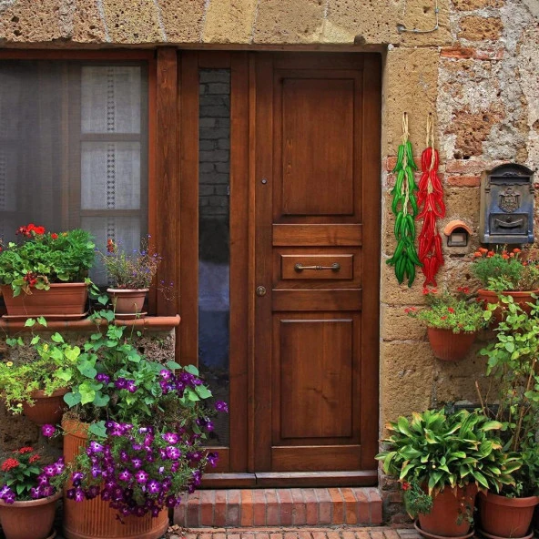 Nettenevime Yapay Yeşil Biber Salkımı Süs Sahte Biber Yapay Meyve Sebze - Resim 4