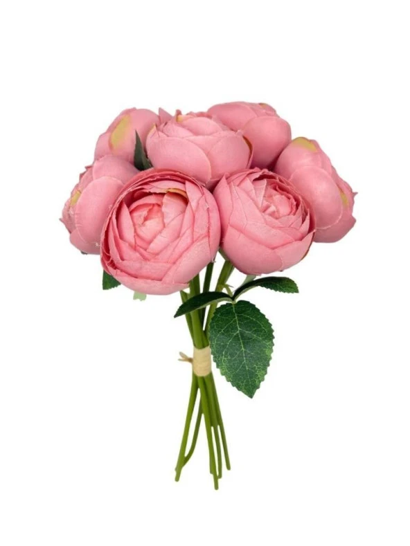 Nettenevime Yapay Çiçek 10lu Pembe Şakayık Demeti Erengül Gelin Buketi Çiçeği - 2