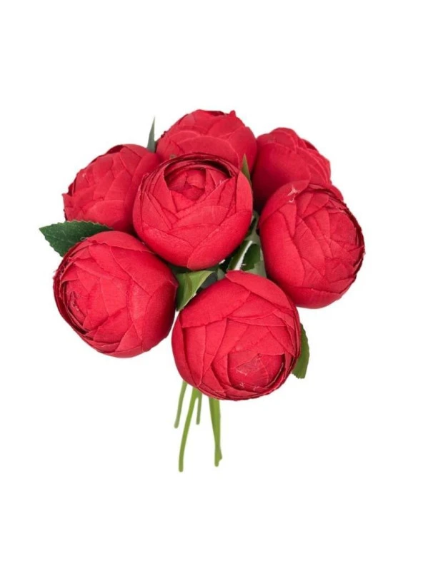 Nettenevime Yapay Çiçek 10lu Kırmızı Şakayık Demeti Erengül Gelin Buketi Çiçeği