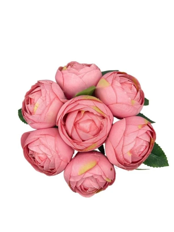 Nettenevime Yapay Çiçek 10lu Pembe Şakayık Demeti Erengül Gelin Buketi Çiçeği - 5