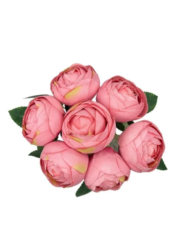 Nettenevime Yapay Çiçek 10lu Pembe Şakayık Demeti Erengül Gelin Buketi Çiçeği - 6