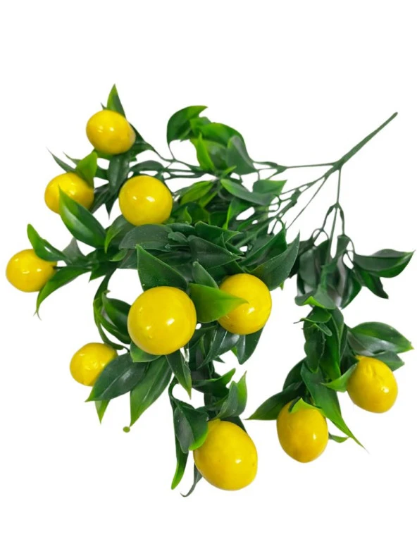 3lü Set Yapay Limon Demeti Yapay Çiçek 30*20cm Yeşil Yapraklı - 8