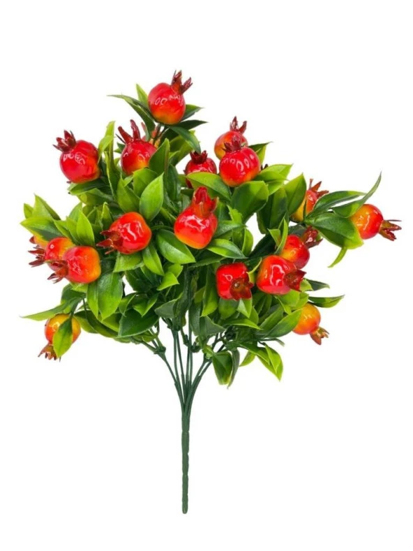 Nettenevime 3lü Set Yapay Nar Demeti Yapay Çiçek 30*20cm Yeşil Yapraklı - 2