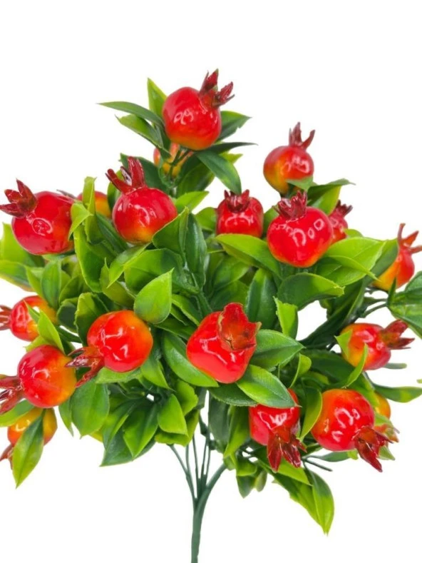 Nettenevime 3lü Set Yapay Nar Demeti Yapay Çiçek 30*20cm Yeşil Yapraklı - 3