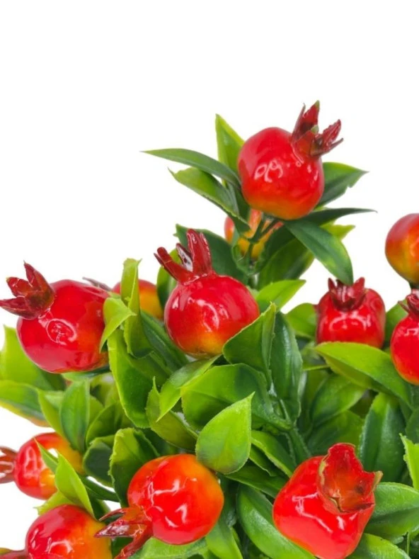 Nettenevime 3lü Set Yapay Nar Demeti Yapay Çiçek 30*20cm Yeşil Yapraklı - 5