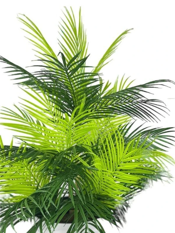 Nettenevime Yapay Çiçek Areka Salon Bitkisi Beyaz Uzun Kumsal Vazoda 130cm 45Yaprak - 5