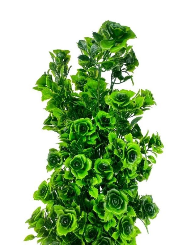 Nettenevime Yapay Çiçek Siyah Saksıda Güllü Yeşil Şimşir Ağacı 55cm - Resim 4