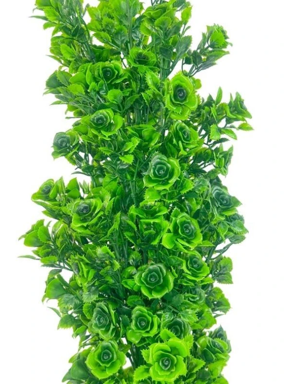 Nettenevime Yapay Çiçek Siyah Saksıda Güllü Yeşil Şimşir Ağacı 55cm - Resim 5