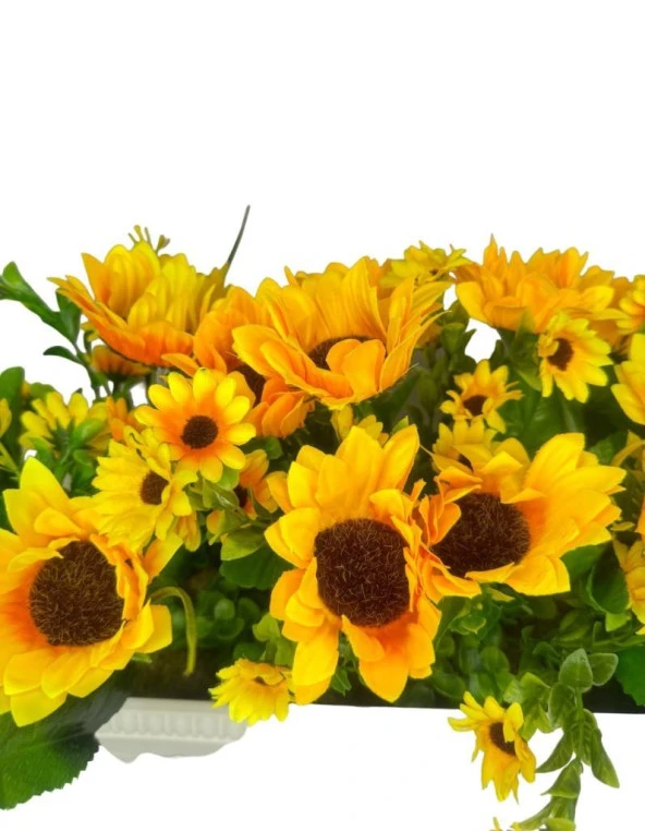 Nettenevime Yapay Çiçek Sarı Ay Çiçeği Papatya Küpeşte Askılı Saksıda Balkon Çiçeği Çiçek Sepeti - Resim 5