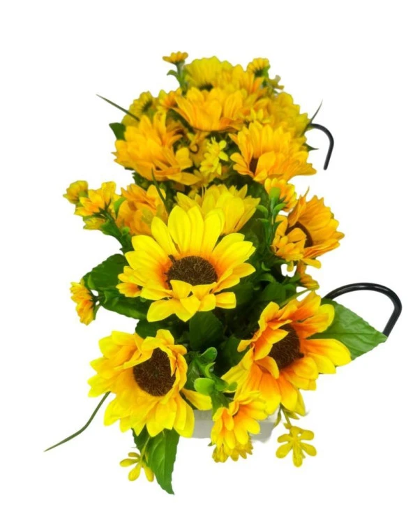 Nettenevime Yapay Çiçek Sarı Ay Çiçeği Papatya Küpeşte Askılı Saksıda Balkon Çiçeği Çiçek Sepeti - Resim 6
