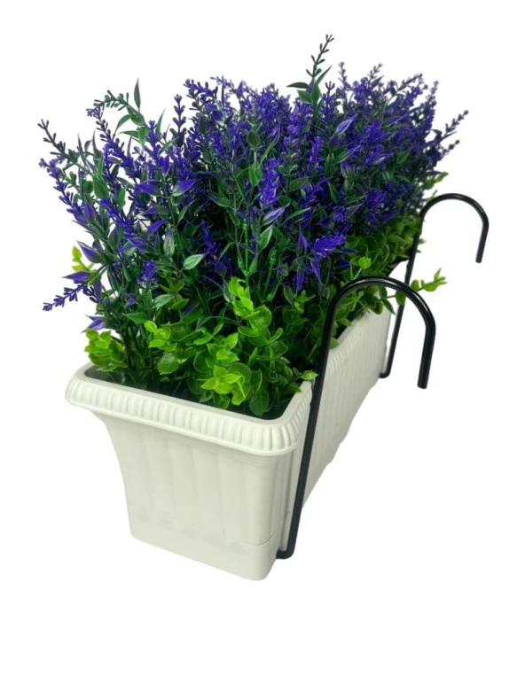 Nettenevime Yapay Çiçek Mor Lavanta Küpeşte Askılı Saksıda Balkon Çiçeği Çiçek Sepeti - Resim 7