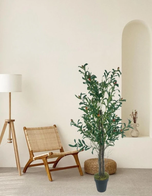 Nettenevime Yapay Zeytin Ağacı 125cm İki Gövdeli Salex Doğal Gerçek Görünümlü Yapay Ağaç - Resim 4