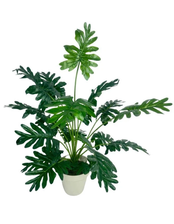Nettenevime Yapay Ağaç Salon Bitkisi Syngonium 70 cm 18 Yaprak Beyaz Saksıda