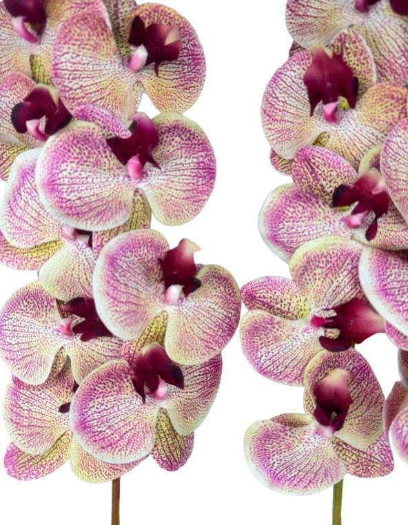 Nettenevime Yapay Çiçek Çilli Pembe Islak Orkide Gerçeksi Doku Uzun Dal 90 cm - Resim 2