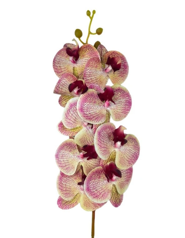 Nettenevime Yapay Çiçek Çilli Pembe Islak Orkide Gerçeksi Doku Uzun Dal 90 cm - Resim 3