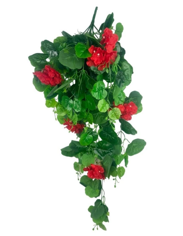 Yapay Çiçek Sarkan Sardunya 80cm Canlı Kırmızı