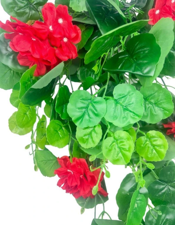 Nettenevime Yapay Çiçek Sarkan Sardunya 80cm Canlı Kırmızı - Resim 3