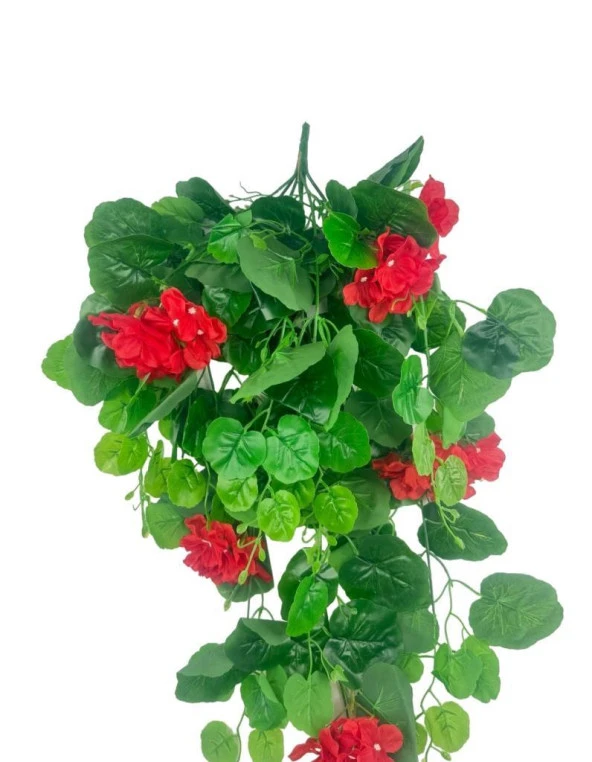 Nettenevime Yapay Çiçek Sarkan Sardunya 80cm Canlı Kırmızı - Resim 5