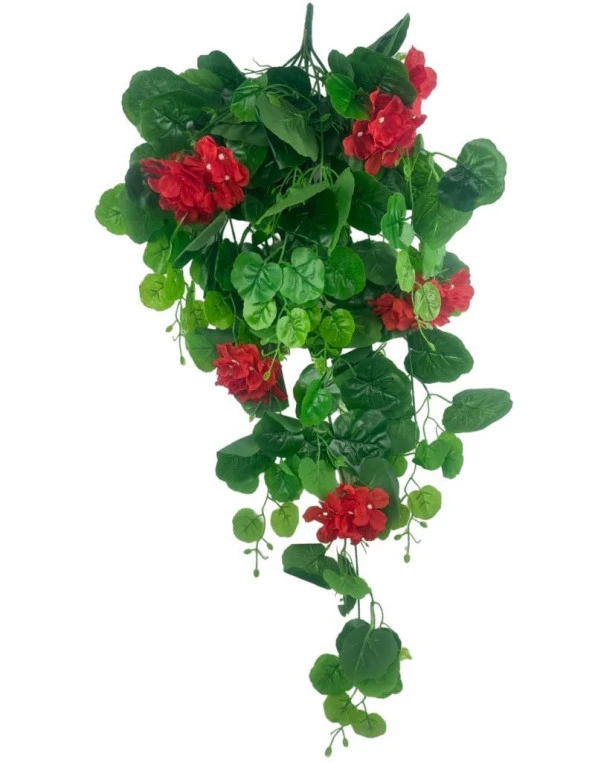 Nettenevime Yapay Çiçek Sarkan Sardunya 80cm Canlı Kırmızı - Resim 6