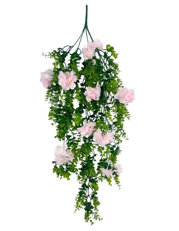 Nettenevime Yapay Çiçek Sarkan Pembe Çiçekli Şimşir Okaliptus Yapay Sarmaşık ürün görseli