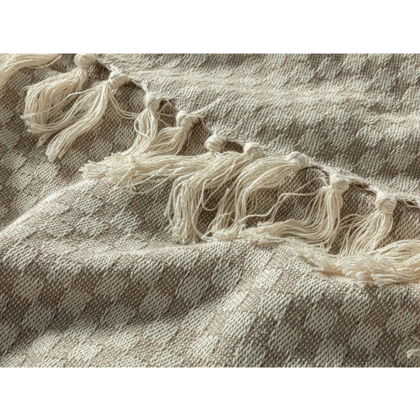English Home Marine Pop Dokuma Tek Kişilik Yatak Örtüsü 160x240 Cm Bej - 3