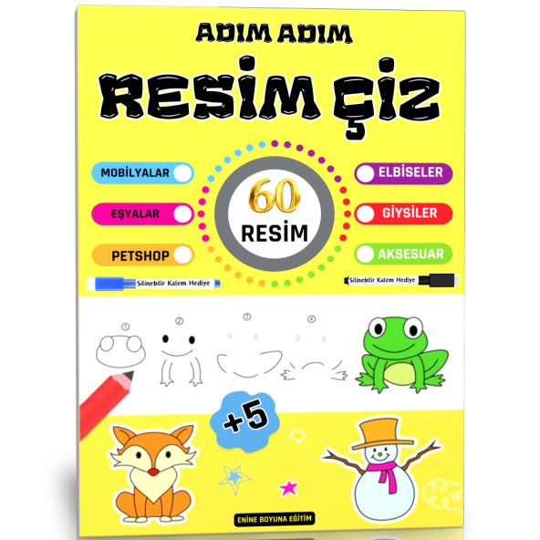 Adım Adım Resim Çiz-SİL-Öğren Seti