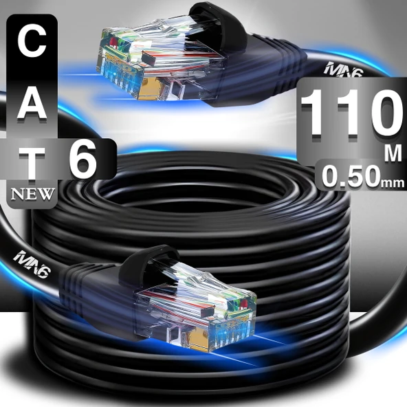 MN6 M106 110 Metre Internet Kablosu/utp 0.50mm Cat6 Iki Kat Korumalı/iç Dış Mekan/110m Ethernet Kablosu