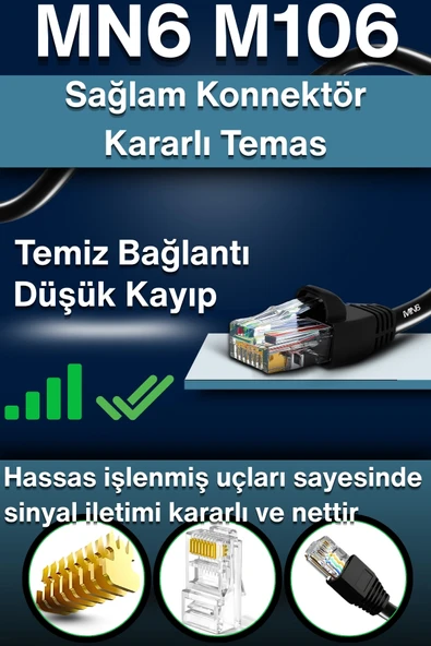 MN6 M106 110 Metre Internet Kablosu/utp 0.50mm Cat6 Iki Kat Korumalı/iç Dış Mekan/110m Ethernet Kablosu - 3