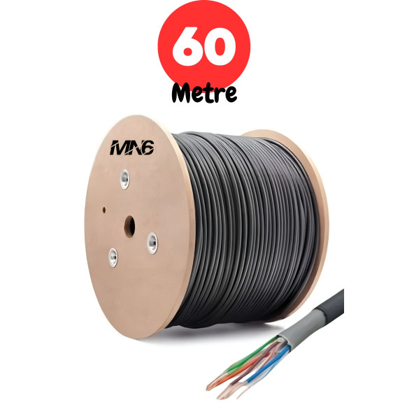 MN6 M6X 60 metre internet kablosu/CAT6 iki kat korumalı/İç Ve dış mekan uyumlu/internet bağlantı kablosu