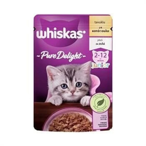 Whiskas Pure Delight Tavuklu Yavru Kedi Maması 85 gr 20 Adet