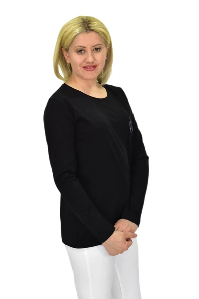 Kadın Uzun Kol Penye Tişört BGL-ST03689 - Resim 9