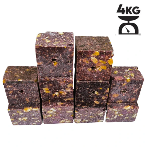 Hedyex 4Kg Sazan Küspesi Delikli Küp Çilekli Mısır Küspesi Kare - 2