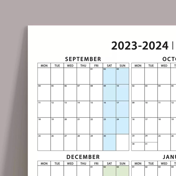 Eylül Başlangıç 2024 - 2025 Akademik Takvim, Akademik Planlayıcı Takvim, Duvar Takvimi - 4