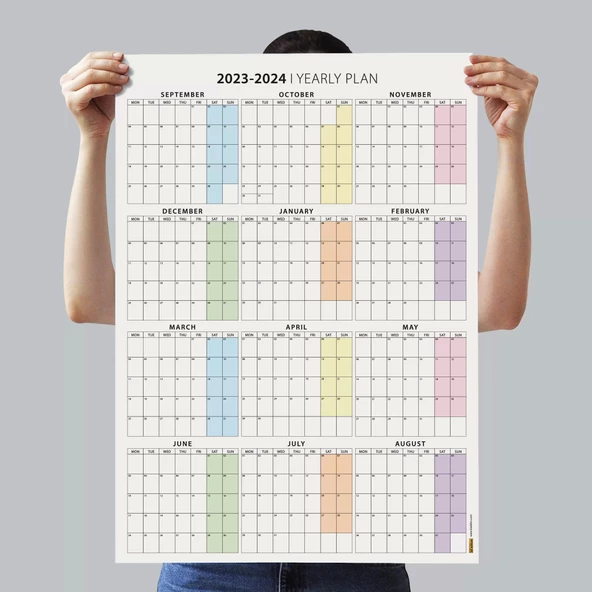 Eylül Başlangıç 2024 - 2025 Akademik Takvim, Akademik Planlayıcı Takvim, Duvar Takvimi - 2