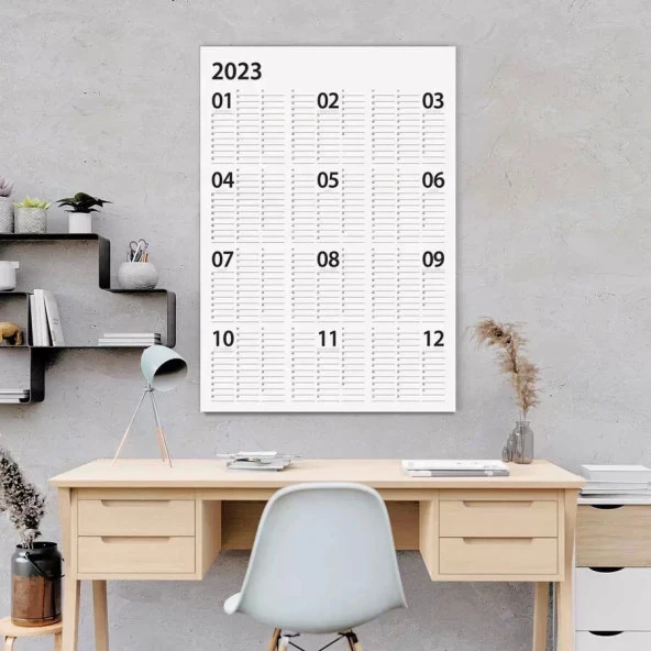 2025 Yıllık Planlayıcı Duvar Takvim Siyah Yearly Wall Planner