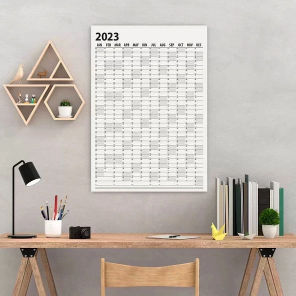 2025 Yıllık Planlayıcı Duvar Takvim Siyah Yearly Wall Planner