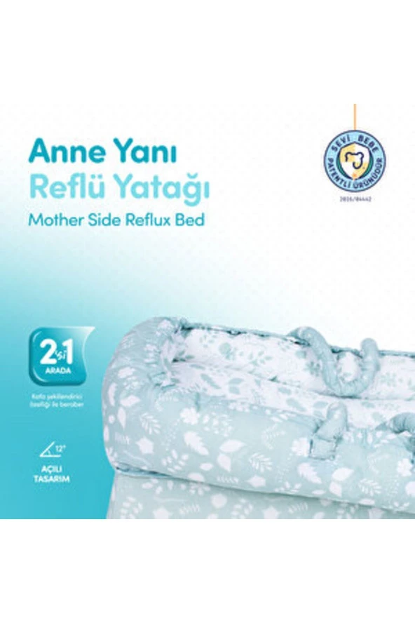 Anne Yanı Bebek Reflü Yatağı Yeşil