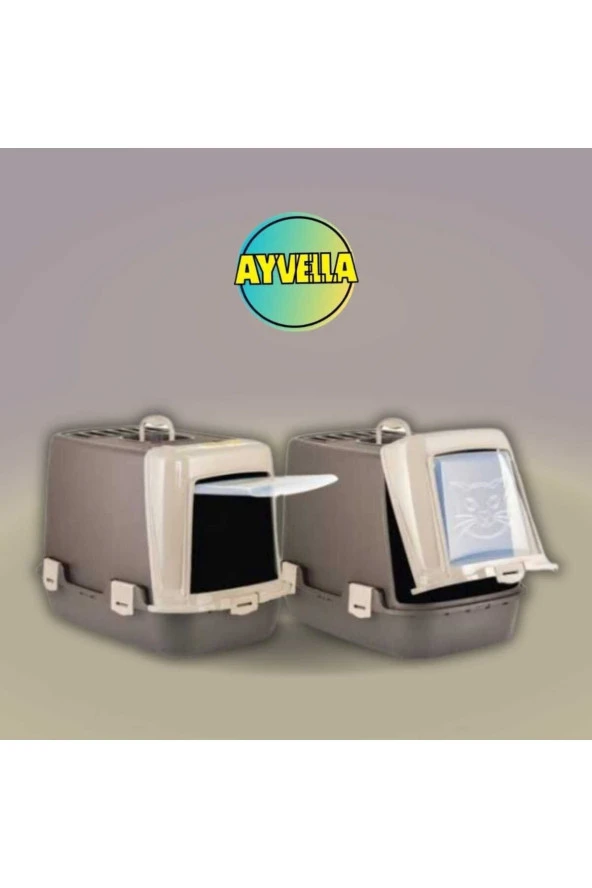 Büyük Boy Kapalı Kedi Tuvaleti Kürek Hediye Karbon Filtre Hediye 38x60x40 Kapalı Kedi Tuvaleti Xxl - Resim 2