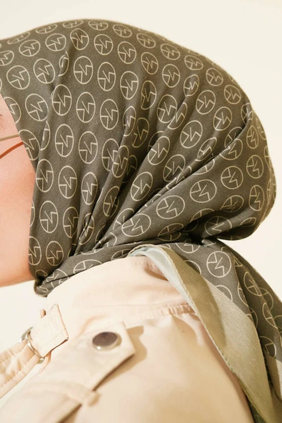 MK Desen Soft Eşarp Kına Yeşili - Resim 4