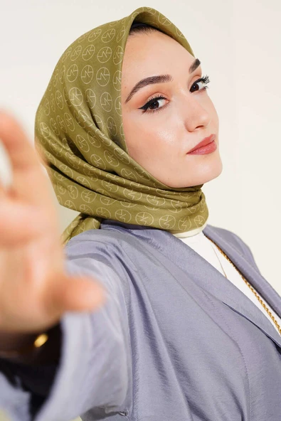 MK Desen Soft Eşarp Kına Yeşili