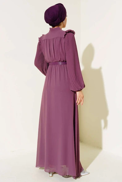 Kolları Piliseli Elbise Galibarda - Resim 3