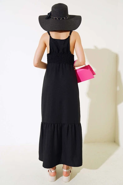 Büstiyer Dantelli Elbise Siyah - Resim 3